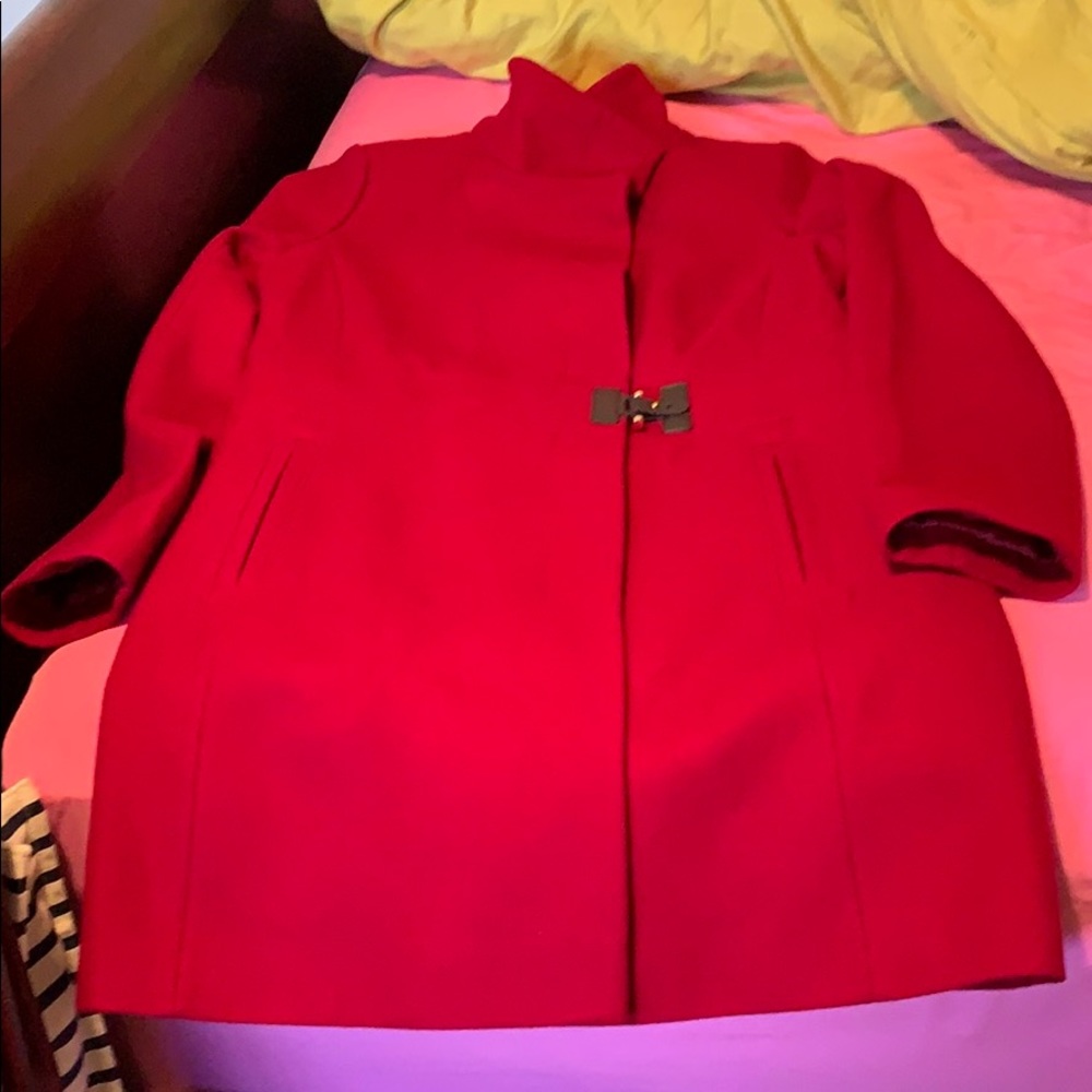 Via Spiga burgundy red wool coat 14